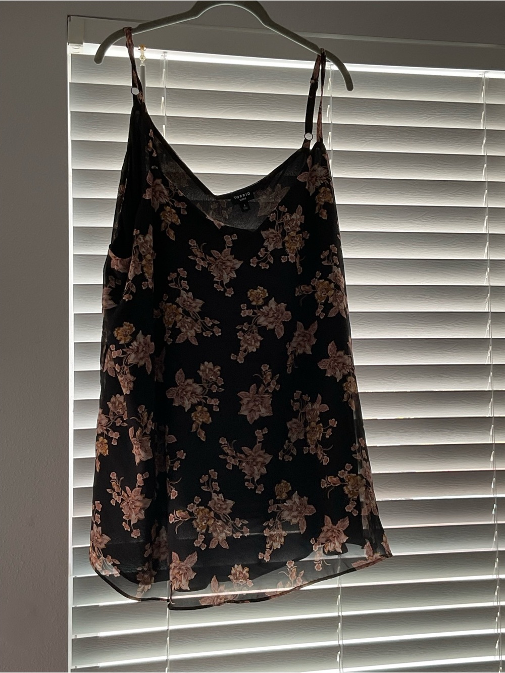 Wilfred Black Floral Slip Cami with Pink and Cream Blooms